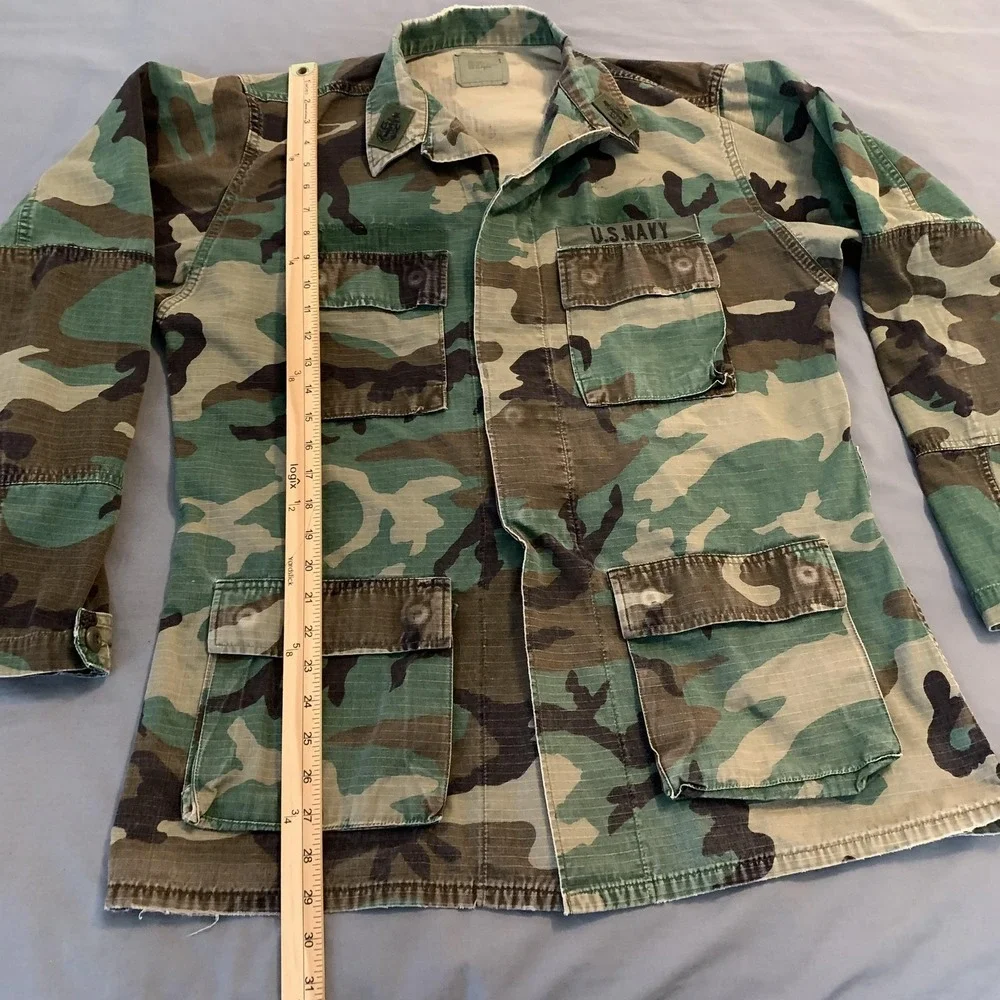 Vintage American Apparel Jacket Mens Medium Tall Green Camo Hot Weather BDU 90s